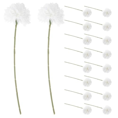 Product: LOGOFUN 30PCS Artificial Ball Flowers Bouquet Fake Floral Stems for Home Office Wedding Banquet Party Decoration - White