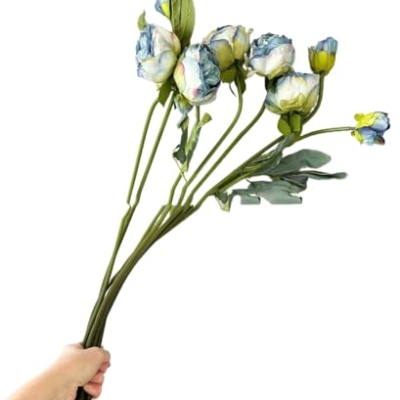 Product: 8 Heads 32" Blue Peony Bouquet, Realistic Artificial Flowers Centerpiece for Home Wedding Table Decoration(NO VASE) for Wedding/Home Decoration