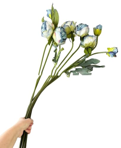 Product: 8 Heads 32" Blue Peony Bouquet, Realistic Artificial Flowers Centerpiece for Home Wedding Table Decoration(NO VASE) for Wedding/Home Decoration