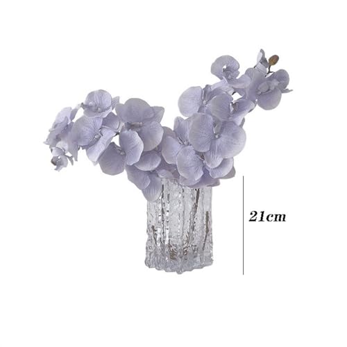 Product: Fake Flowers with Vase European Style Simulation Flowers Mauve Iris Bouquet Living Room Entrance Decorative Flowers Fake Flowers Ornaments Plant Decor (C)