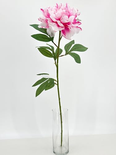 Product: 3PCS Pink/White Ombré Peony Stem,Pink Artificial Flowers, Fake Peony Bouquet for Table Centerpieces Wedding Party Home Decoration Indoor(NO VASE) for Wedding/Home Decoration