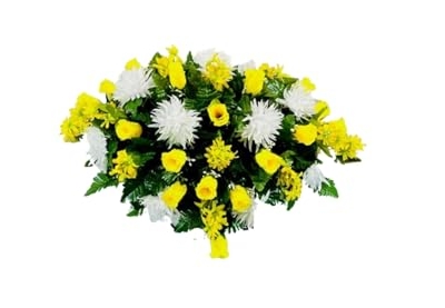 Product: Jucgghk Vivid and Realistic Floral Art 28" Yellow Flowers,Realistic Vibrant Flowers, Outdoor Grave Decorations for Headstone