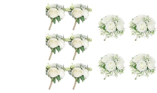 Beautiful Flower Gentle Bridesmaid Bouquet, 10Pcs Artificial Floral Centerpiece for Wedding Bouquets, Ceremonies and Anniversary Proposals Used for Home Decoration, Weddings - Artificial Roses Product: Beautiful Flower Gentle Bridesmaid Bouquet, 10Pcs Artificial Floral Centerpiece for Wedding Bouquets, Ceremonies and Anniversary Proposals Used for Home Decoration, Weddings