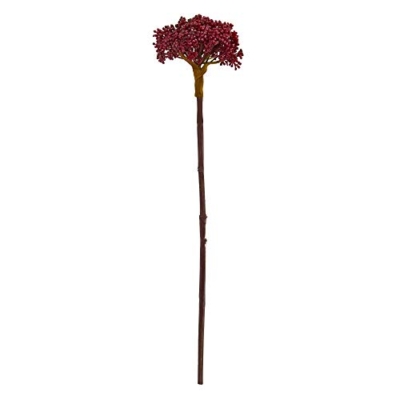 Product: Nearly Natural 22” Succulent Sedum Artificial (Set of 12) Silk Plants, Burgundy
