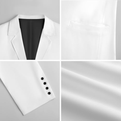Product: Hummingbird White Carnation Flower Men's Slim Suit Long-Sleeve Prom Tuxedo Classic Two Button Business Jacket XL