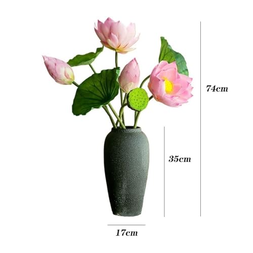 Product: LIAN16PENG Floral Installations Artificial Lotus Lotus Leaves Bouquet Ornament Silk Flowers Fake Flowers Table Decorations Living Room Decoration Simulation Flowers Party Decoration(White)