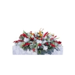 Product: Jucgghk Vivid and Realistic Floral Art Christmas Cemetery Flowers, Headstone Saddle Arrangement, Christmas Headstone Saddle for Headstone