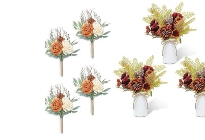 Product: Beautiful Flower Quiet Bridesmaid Bouquet, 7Pcs Artificial Floral Centerpiece for Wedding Bouquets, Ceremonies and Anniversary Proposals Used for Home Decoration, Weddings