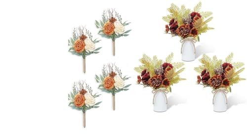 Product: Beautiful Flower Quiet Bridesmaid Bouquet, 7Pcs Artificial Floral Centerpiece for Wedding Bouquets, Ceremonies and Anniversary Proposals Used for Home Decoration, Weddings