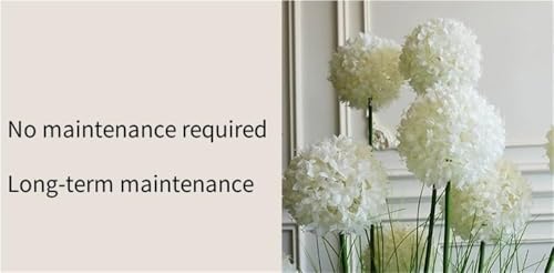 Product: Artificial Hydrangea in Beige Flower Pot, Realistic Silk Potted Plant for Home, Office & Hotel Décor (White)(Purple)