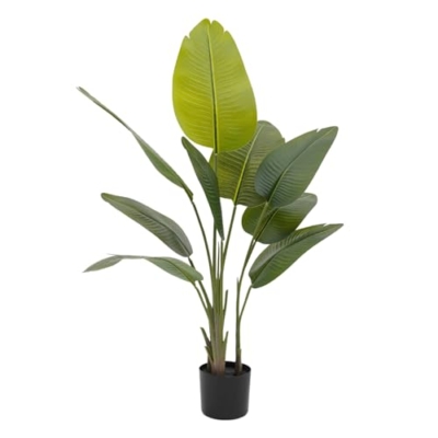 Product: 2Pcs Artificial Bird of Paradise Palm Tree, 47.3 Inch Artificial Outdoor Trees No Maintenance Silk Fabric Faux Indoor Flower with Red Flowers & Green Leaves for Home Indoor Outdoor Office - White