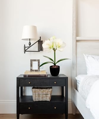 Product: Briful 2 Pack White Amaryllis Artificial Flower Bundle for Home Office Room Table Vase Arrangement Centerpiece