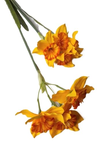 Product: Jucgghk Vivid and Realistic Floral Art 5 PCS Yellow Artificial Daffodil,Beautiful Spring Flowers for Wedding Bridal Bouquets, Floral Arrangement, Table Centerpieces, Home Decorations
