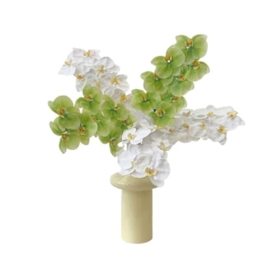 Product: Artificial Flower Hand Feeling Moisturizing Green Iris Simulation Bouquet Home Living Room Table Decoration Bouquet Fake Flowers Set Simulation Flower