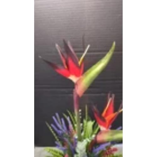 Product: Medium Bird of Paradise Tropical Table Centerpiece Red Bird Artificial Flowers