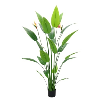 Product: Uneeruiqy Bird of Paradise Artificial Plant, 5.2ft Tall Artificial Tree with 2 Flowers and 23 Detachable Leaves, Silk Floor Plant for Home Decor in Living Room, Office, and Bedroom