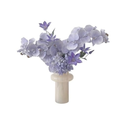 Product: Fake Flowers with Vase European Style Simulation Flowers Mauve Iris Bouquet Living Room Entrance Decorative Flowers Fake Flowers Ornaments Plant Decor (A)