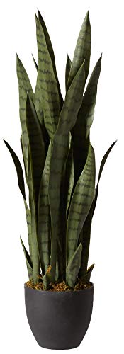 Nearly Natural, Green 4855 35in. Sansevieria with Black Planter - Artificial Flower Arrangements Product: Nearly Natural, Green 4855 35in. Sansevieria with Black Planter