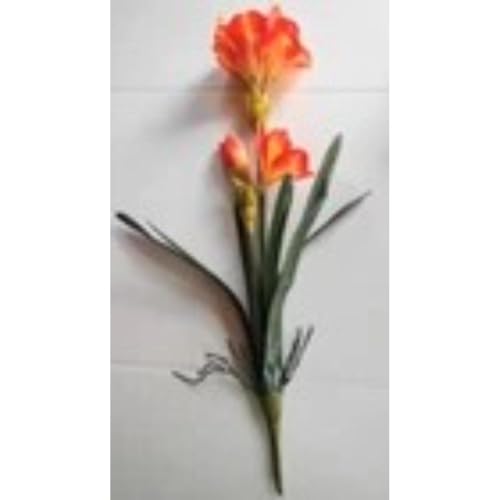 Product: Amaryllis with Bulb Silk Floral Arrangements Orange Artificial Flowers