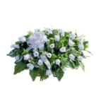 Product: Jucgghk Vivid and Realistic Floral Art Artificial Cemetery Flower Saddles, White Rose Headstone Flower Saddle Grave Decorations,Cemetery Memorial Flowers for Grave Tombstone Decorations