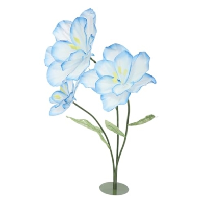 Product: 5ft Tall Artificial Tulips with Stand - 3 Heads Gradient Blue Fake Tulip Flowers for Wedding Reception - Floor Decor Artificial Wedding Flowers for Home Decor, Party Backdrop, Photo Booth Props