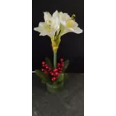 Product: Amaryllis Christmas Decoration White Artificial Flowers