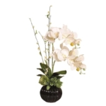 Product: SHUawan Artificial Phalaenopsis Orchid in Ceramic Vase – 48cm Silk Cloth Fake Flower Potted Orchid for Home & Wedding Decor
