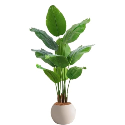 Product: Artificial Bird of Paradise Plant, Outdoor Fake Tropical Banana Tree – Perfect Faux Plants for Indoor, Plant in Pot for Home Decor(140cm/55.1in)