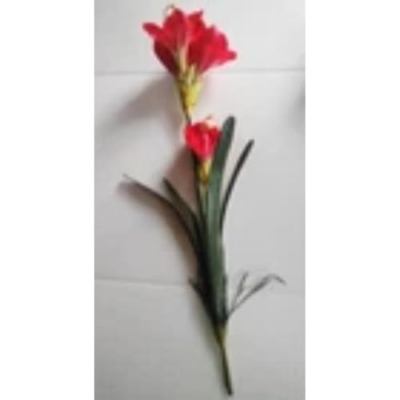 Product: Amaryllis with Bulb Silk Floral Arrangements Red Artificial Flowers