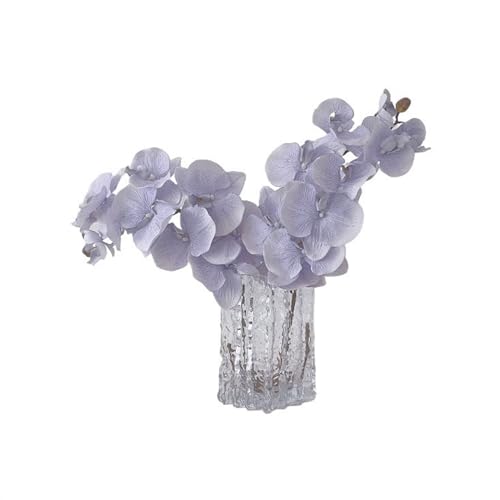 Product: Fake Flowers with Vase European Style Simulation Flowers Mauve Iris Bouquet Living Room Entrance Decorative Flowers Fake Flowers Ornaments Plant Decor (C)