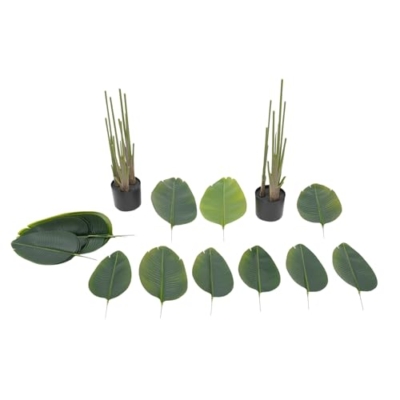 Product: 2Pcs Artificial Bird of Paradise Palm Tree, 47.3 Inch Artificial Outdoor Trees No Maintenance Silk Fabric Faux Indoor Flower with Red Flowers & Green Leaves for Home Indoor Outdoor Office - White