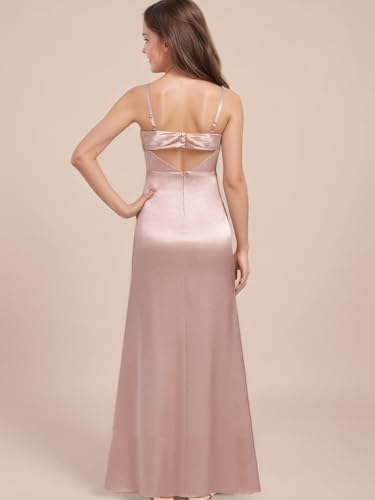 Product: WDCVGTR Pleated Satin Junior Bridesmaid Dress for Wedding Lavender Sleeveless Flower Girl Dress Little Girls Holiday Pageant Elegant Gowns 8