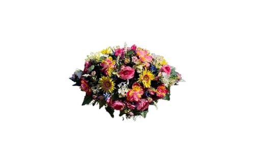 Product: Jucgghk Vivid and Realistic Floral Art 36" Pink Cemetery Headstone Flower Saddle,Artificial Cemetery Flower Saddles for Graves,Outdoor Tombstone Headstone Decorations