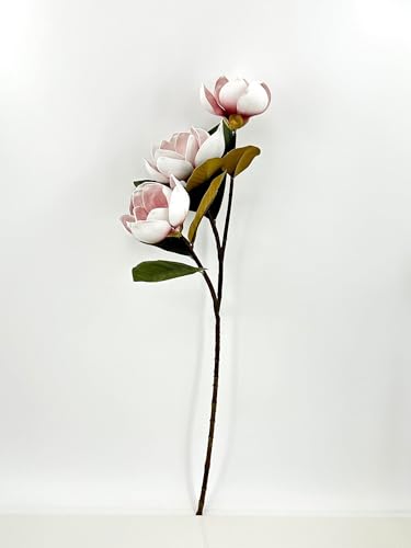 Silky Flower Store Artificial Magnolia Stem, Mauve 3 Head Flower, Wedding Home Decor, 30in 3 3 Product: 3PCS Mauve 3 Heads Magnolia Stem,30" Realistic Artificial Flower for Wedding Table DIY Floral Arrangement Party Home Decor(NO VASE) for Wedding/Home Decoration