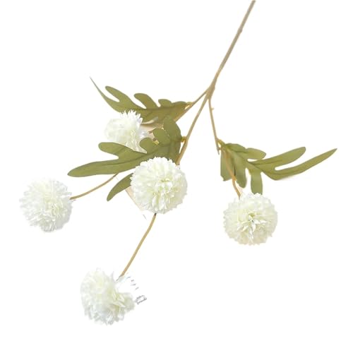 Product: 5/10 pcs 5 Heads Artificial Chrysanthemum Flowers 51cm Fake Bouquet for Party Vase Table Home Garden Wedding Decoration(Beige,10pcs)