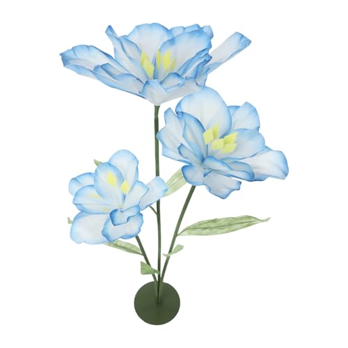 Product: 5ft Tall Artificial Tulips with Stand - 3 Heads Gradient Blue Fake Tulip Flowers for Wedding Reception - Floor Decor Artificial Wedding Flowers for Home Decor, Party Backdrop, Photo Booth Props