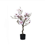 Product: Artificial Bonsai Pink Magnolia Tree, 33-Inch Faux Plant for Indoor and Outdoor Decoration, Rubber PEVA Material, Low-Maintenance Home Office Décor