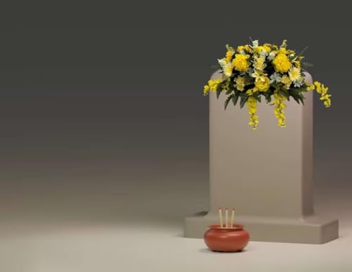 Product: Jucgghk Vivid and Realistic Floral Art Spring Cemetery Flowers,Grave Site Flower,Headstone Flower,Flower for Cemetery（Yellow