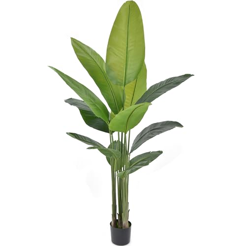 Product: Artificial Bird of Paradise Plant 6Ft, Floor Silk Banana Leaf Plant with 13 Leaves, Faux Palm Tree with Plastic Pot for Indoor House Home Office Garden Modern Decoration