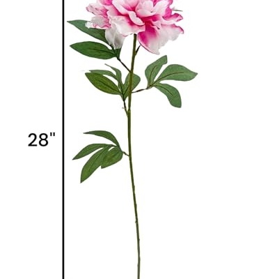 Product: 3PCS Pink/White Ombré Peony Stem,Pink Artificial Flowers, Fake Peony Bouquet for Table Centerpieces Wedding Party Home Decoration Indoor(NO VASE) for Wedding/Home Decoration