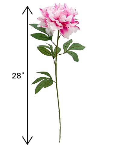 Product: 3PCS Pink/White Ombré Peony Stem,Pink Artificial Flowers, Fake Peony Bouquet for Table Centerpieces Wedding Party Home Decoration Indoor(NO VASE) for Wedding/Home Decoration