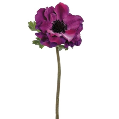 Product: 15" Silk Anemone Flower Spray -Eggplant (Pack of 12)