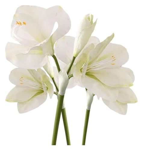 Product: ZXDdxjiu Faux Flowers,Fake Flowers, Artificial Amaryllis Flowers, 21.5 inches, Red, White, Pink, Set of 3, Faux Lilies for Wedding, Home, Office, Hotel Decor(White)