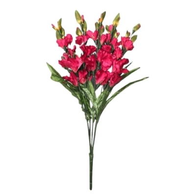Product: FJJRTWDG Used for Beautiful Funeral or Commemorative Decora 3 Vibrant Pink Gladiolus, Silk Faux Florals for Memorial, for Crafts, Home Decor 12 Bundles Artificial Flowers Outdoor Fake Fall Fl