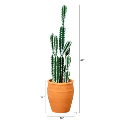 Silky Flower Store Artificial Cactus in Terracotta Planter, Desert Decor Faux Plant, 41in. ഉയ 8 8 Product: Nearly Natural 41in. Artificial Cactus in Terracotta Planter