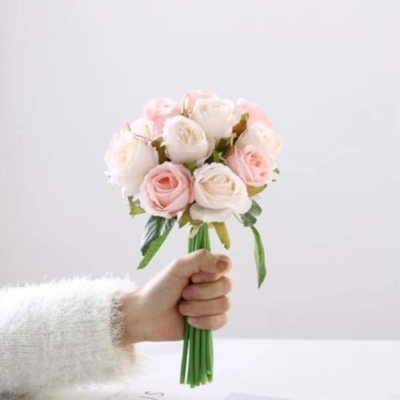 Product: Artificial Rose Flowers Bouquet 12 Heads – Silk Fake Flowers for Wedding Party Home Table Centerpiece Décor