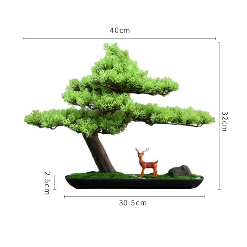 Product: MOOWI Artificial Bonsai Tree New Chinese Simulation Tree Office Decorative Ornaments Living Room Entrance Hotel Greenery Bonsai Light Luxury Artificial Trees Plants