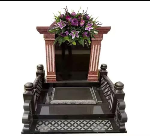 Product: Jucgghk Vivid and Realistic Floral Art Purple Spring Cemetery Flowers，Grave Site Flower，Headstone Flower，Flower for Cemetery