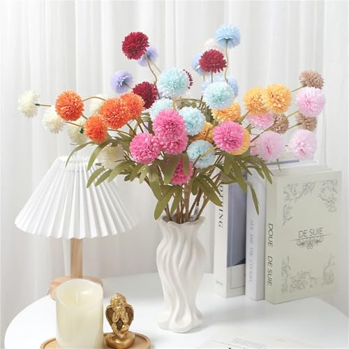 Product: 5/10 pcs 5 Heads Artificial Chrysanthemum Flowers 51cm Fake Bouquet for Party Vase Table Home Garden Wedding Decoration(Beige,10pcs)