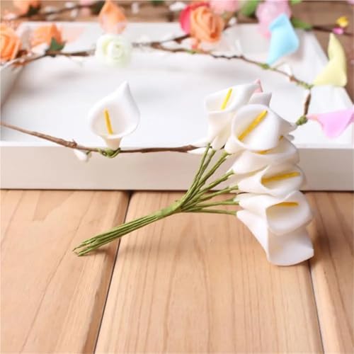 Silky Flower Store Purple Artificial Calla Lily Bouquet, Faux Flower Craft Supplies, Home Decor, 48pcs 3 3 Product: 24/48 pcs Artificial Flower Sweet Fake Flowers Supplies Flowers Bouquet Decor Home Items Cute Flower False Blossom(Purple,48pcs)